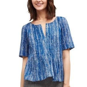 Anthropologie Maeve Short Sleeve Blue Orchid Top